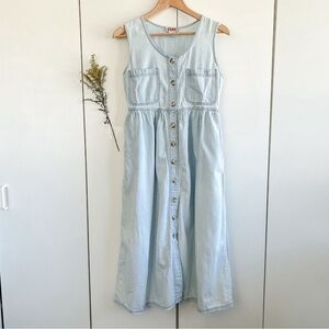 Vintage FADS Cotton Light Blue Denim Button-Down Dress • Sz 4